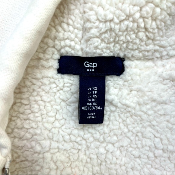 GAP Sherpa Lined Hoodie Jacket Iridescent Logo XS - Picture 4 of 6